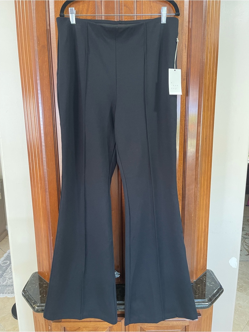 a new day Black Boot-Cut Flare Pants with Front Seams